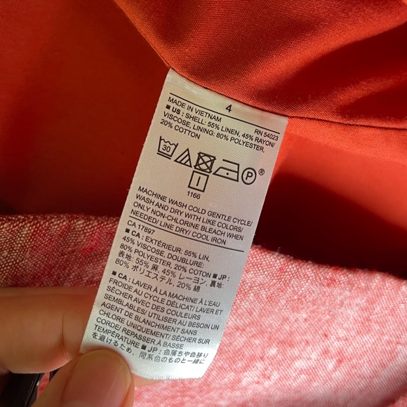 Banana Republic Linen Tie Waist Blazer in Nebula Orange - Picture 6 of 6